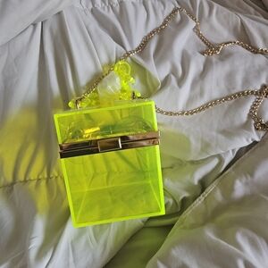 Lime Green Translucent cube purse
